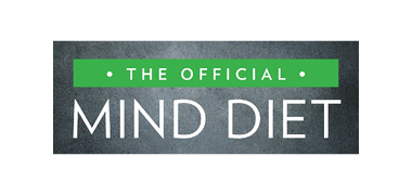 Green and gray logo with text: "The Official MIND Diet." Simple, modern design conveys a professional and health-focused tone.